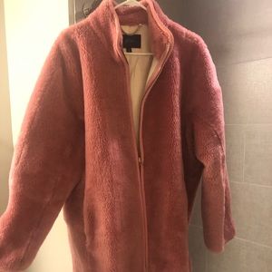 Pink Faux Fur JCrew Jacket
